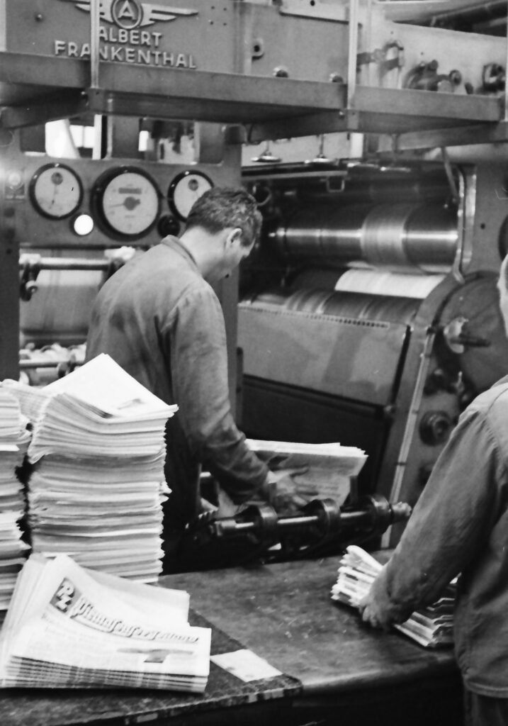 20.000-maliges Erscheinen der PZ. Blick in die Druckerei
