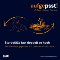 Sterbefälle und Geburten in Pirmasens 2023