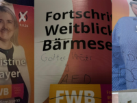 Die Plakate des Freien Wählerblocks (FWB) wurden verunstaltet.. Foto: privat