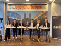 Diskutierten in der Jugendherberge: Stefanie Eyrisch (CDU), Steven Wink (FDP), Annette Sheriff (Grüne), Sebastian Tilly (SPD), Christine Mayer (FWB) und Volker Haberkost (AfD). Foto: Müller