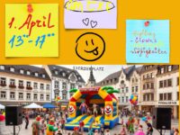Plakat für das Kinderspielfest am 1. April 2025 auf dem Exe. Foto: Stadtverwaltung