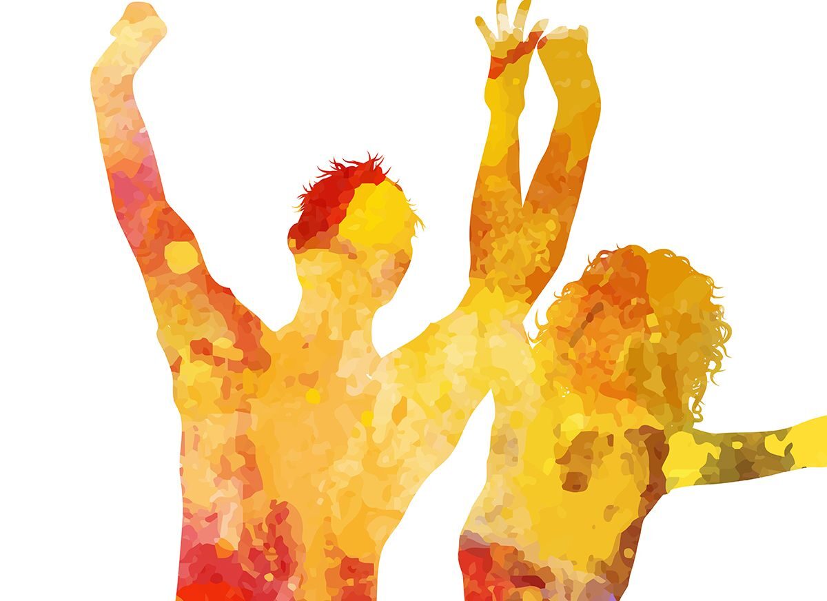 grunge party people with watercolour design 1405