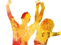 grunge party people with watercolour design 1405